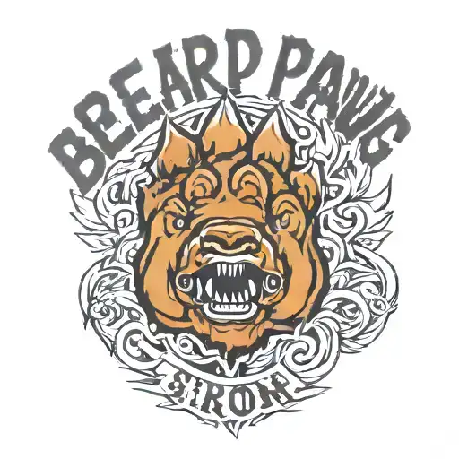 Bear Paw With Words Bear Strong