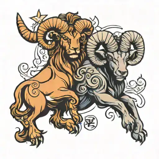 Two Leo Zodiac And Aries Zodiac Sign