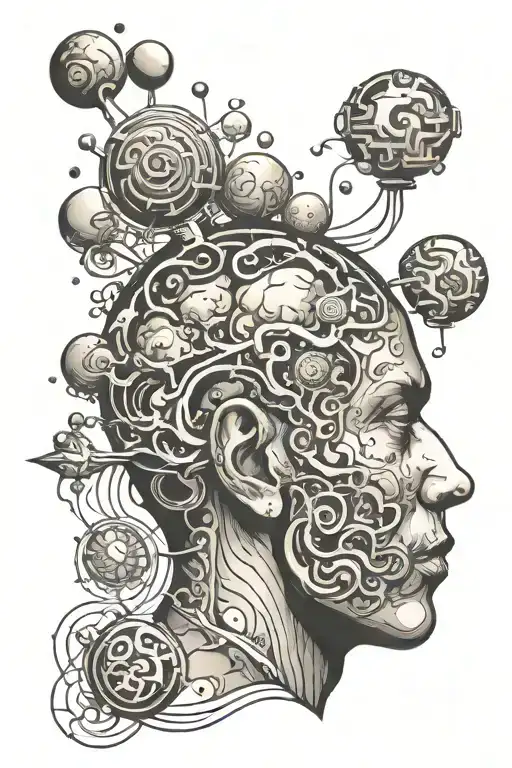 Head With Multiple Brain Bubbles Containing Family Nature Technology