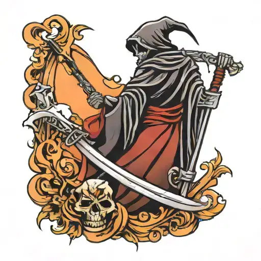 Grim Reaper Tattoo On The Back