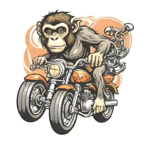 Monkey Riding A Motorcycle