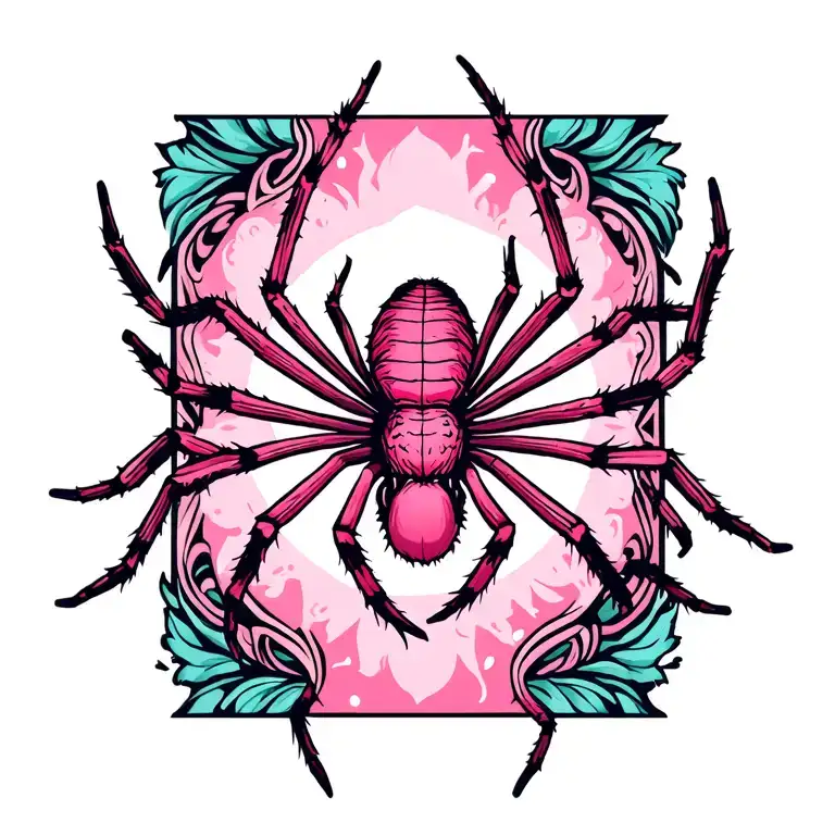 A Pink With A Spider