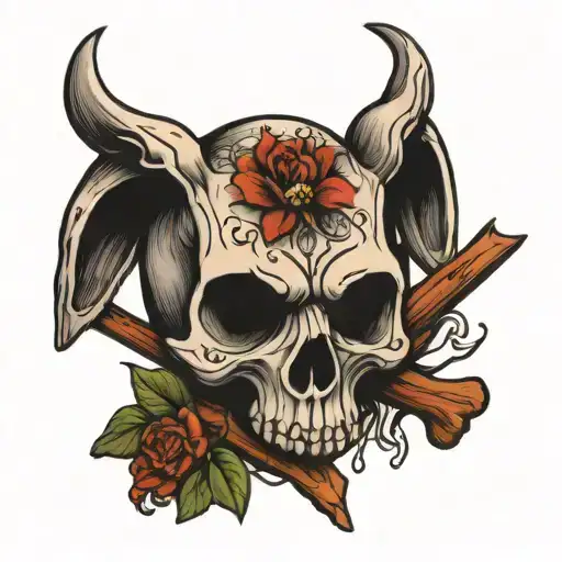 Rabbit Skull And Cross Bones