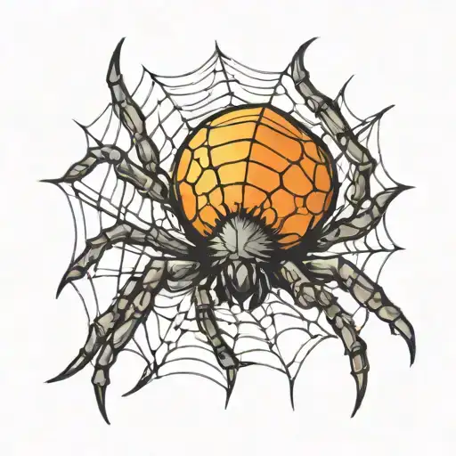 Spider With Cobweb Shooting Out