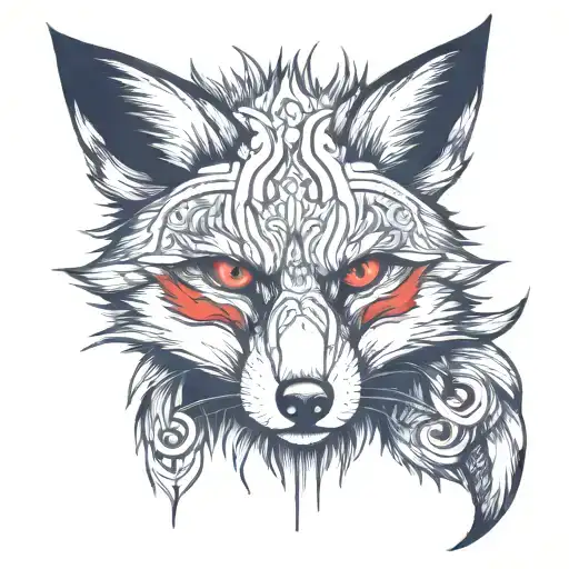 Angry Fox With Red Eyes