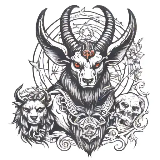 Baphomet With A Wolf Head