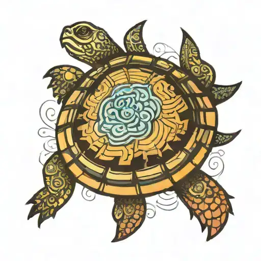 Turtle With A Design On The Shell