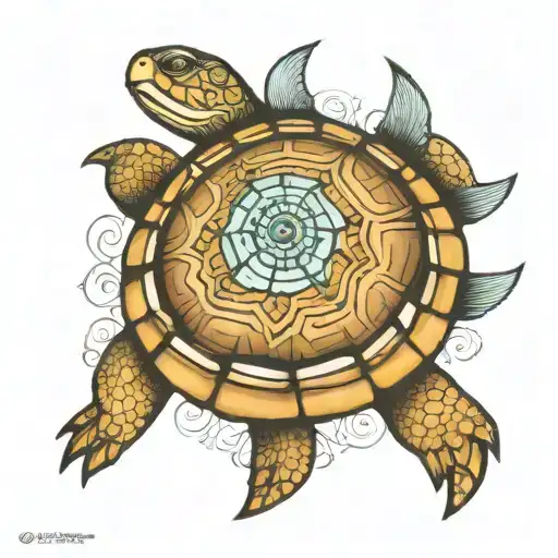 Turtle With A Design On The Shell