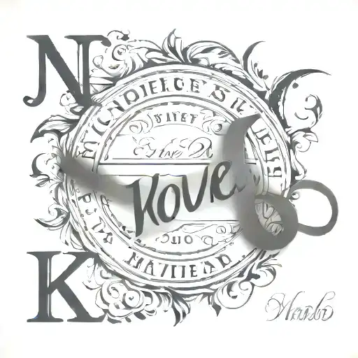 Cursive Name And Roman Numeral Date