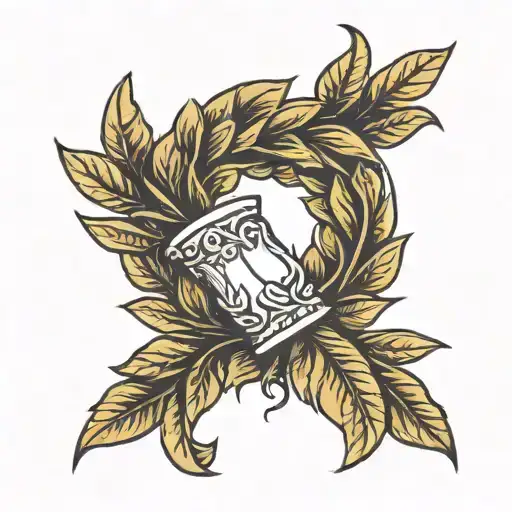 A Laurel Wreath Wrapped Around A Mans Forearm Going Up To The Bicep