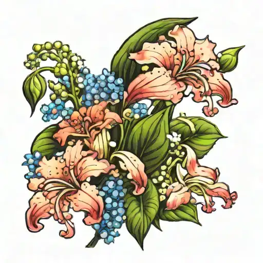 Carnation Lily Of The Valley Forget Me Not