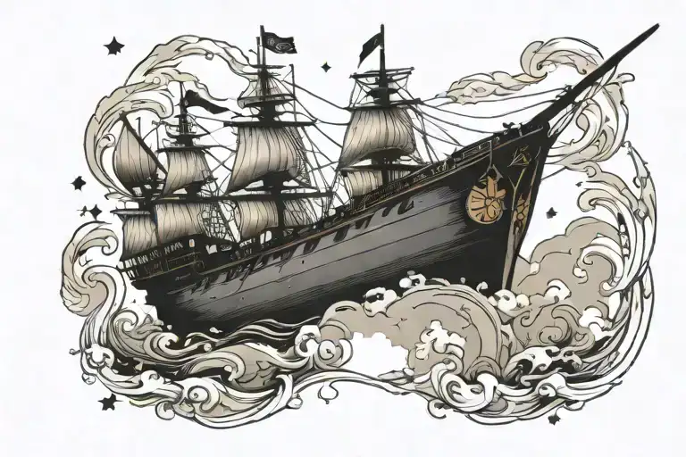 1700S Ship In Space