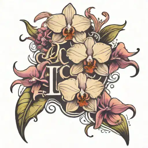 Orchid Petals Blend The Letters L And C In It