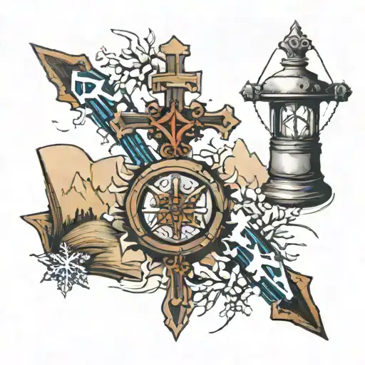 Snow And Cross And Travel