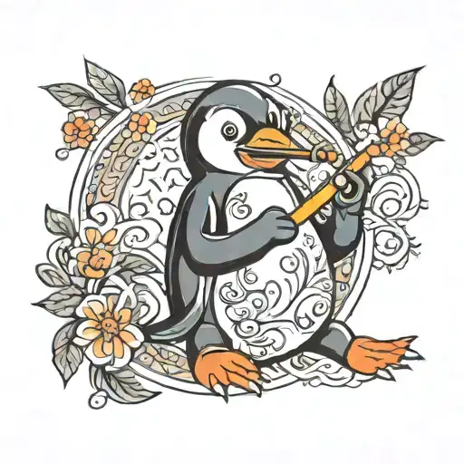 Penguin Playing A Kazoo