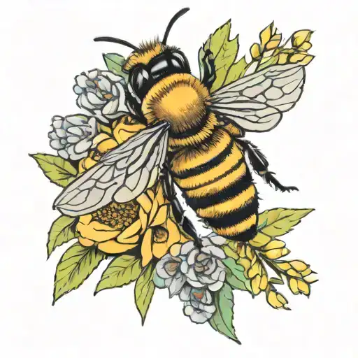 Honey Bee And Rosemary