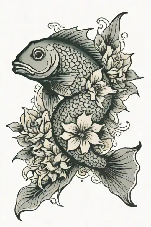 Pahrana Fish And Flowers Blooming