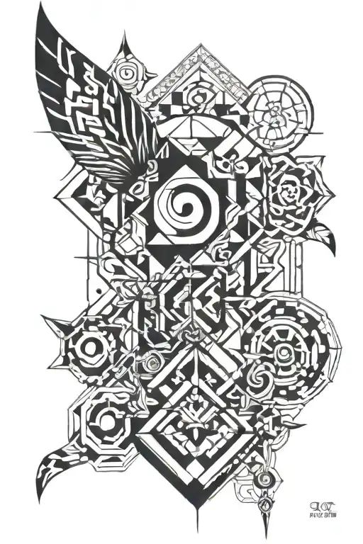 Black And White Geometric Technic