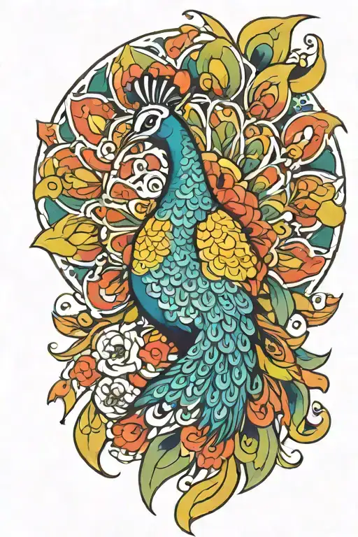 Colorful Traditional Peacock