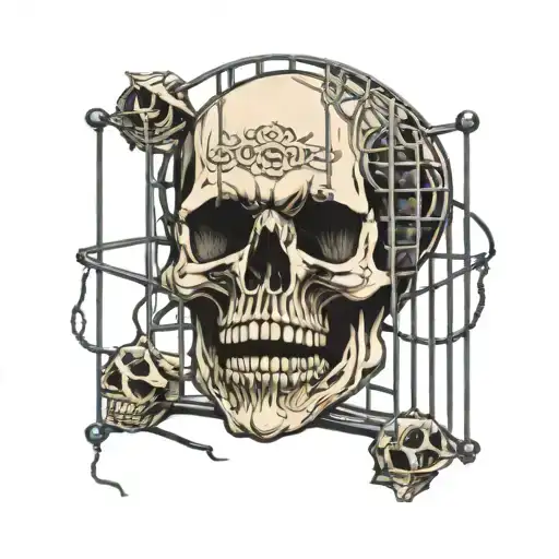 Skull In Cage