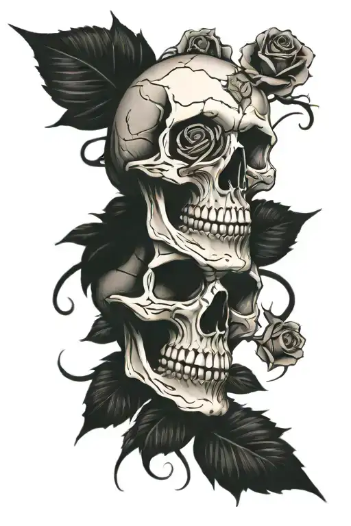Skull And Rose Wrapped