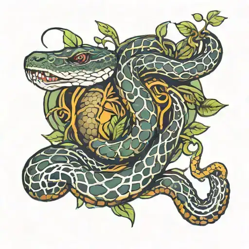Snake With Tree Vines