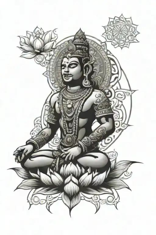 Hanuman Yantra Mandala Lotus