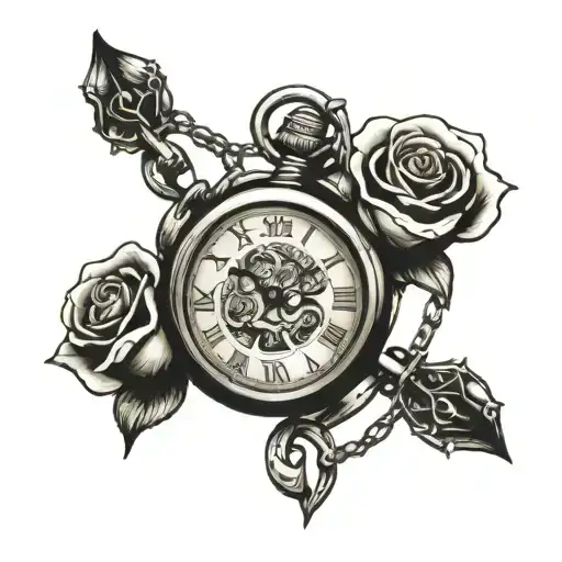 Roses Shackles Love Clock With Inscription