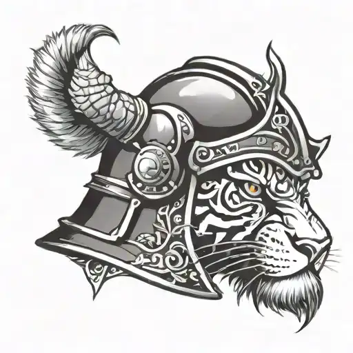 Knight Helmet With Tiger Head