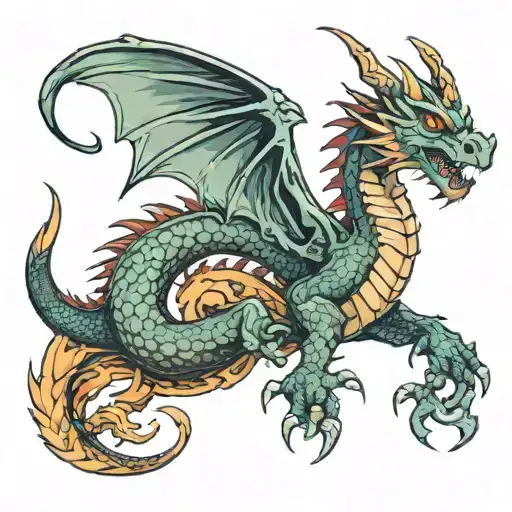 Dragon Sosteniendo Un Sol