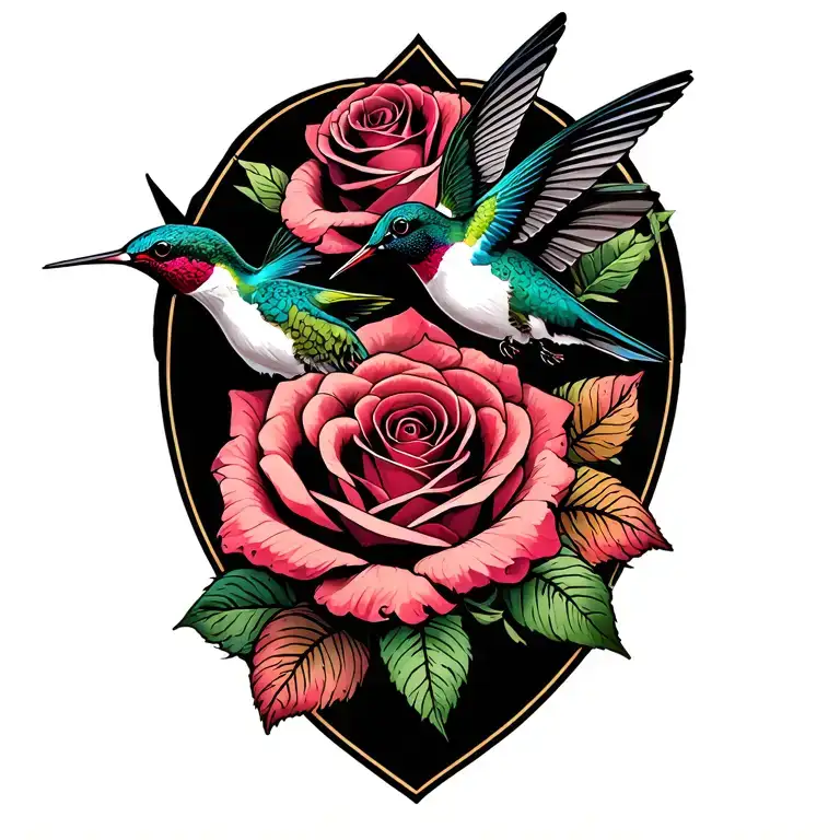 Roses And Hummingbirds