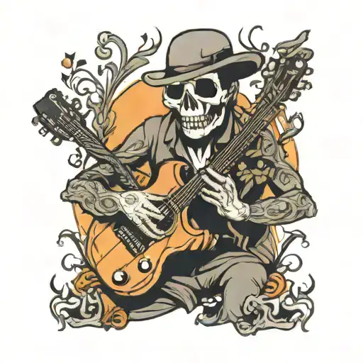 A Stick Man Holding A Guitar