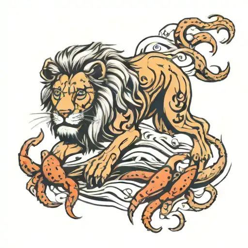 Lion With Crab