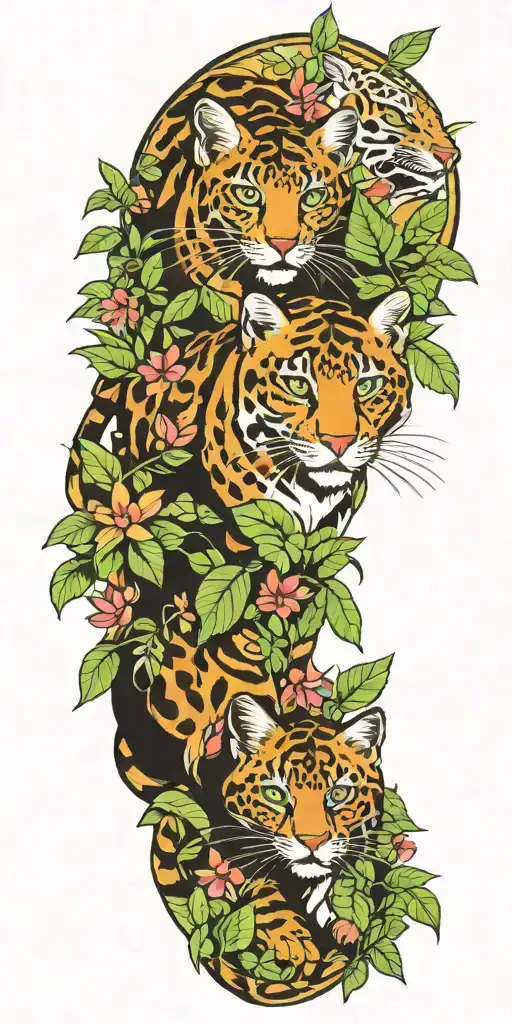 Jungle Cats Playing In The Rainforest