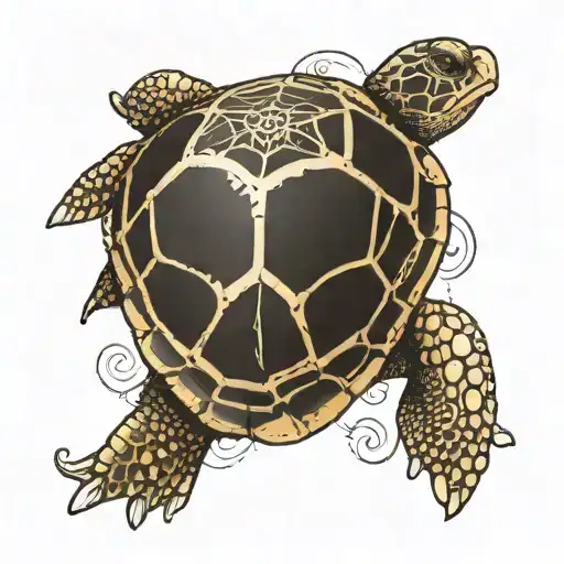 A Turtle Where The Pattern On The Shell Looks Like A D20