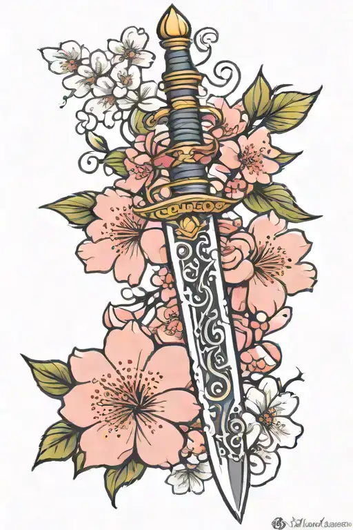 Cherry Blossom And Dagger