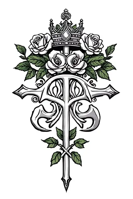 Chi Rho Px Symbol With A Crown Of Roses