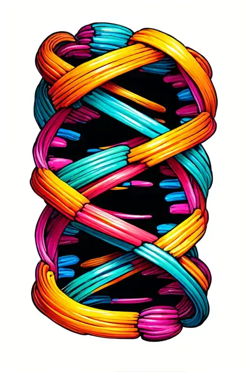 Dna Strand Made Out Of Rubber Bands And Gum