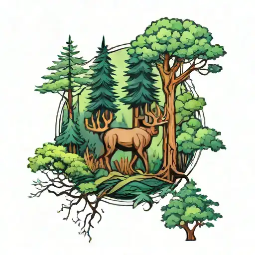 Forest Trees Background Looking