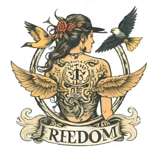 The Word Freedom On The Back Of The Head