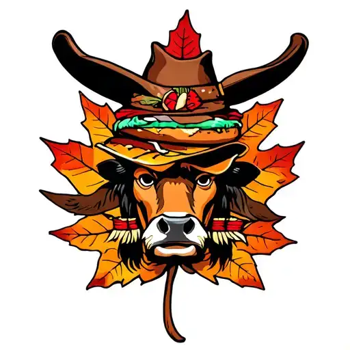 Indigenous Maple Leaf Burger Cow Boy