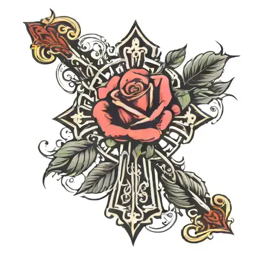 Cross And Rose Growing