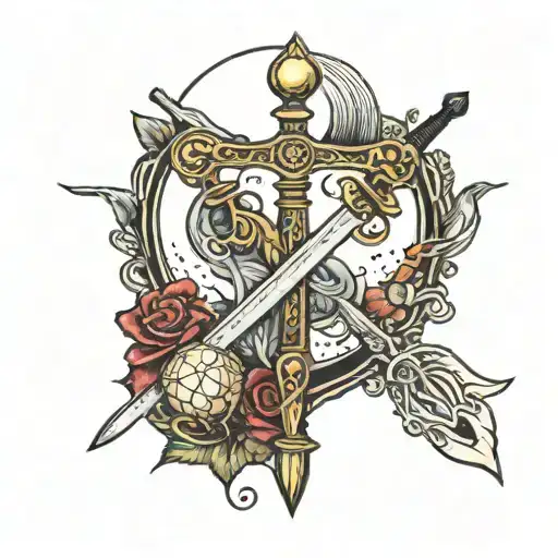 Tarot With Sword And Scales