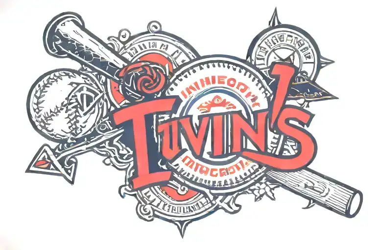Minnesota Twins Logo In Baseball Surrounded By Minnesota Twins Inspired Stuff To Fill Space
