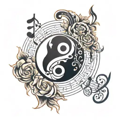 A Yin-yang Symbol Combined With A Musical Note