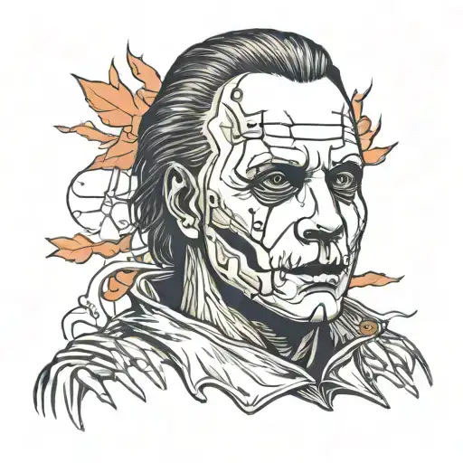 Michael Myers Face Half Skeleton