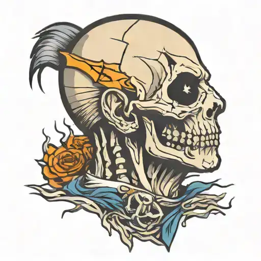 Half Michael Myers Face Half Skeleton