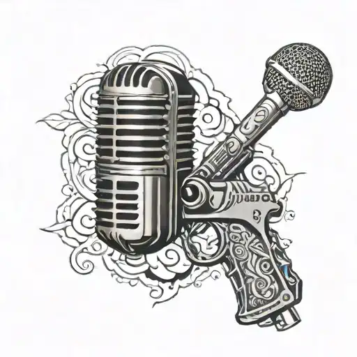 Combination Of Microphone And Gun