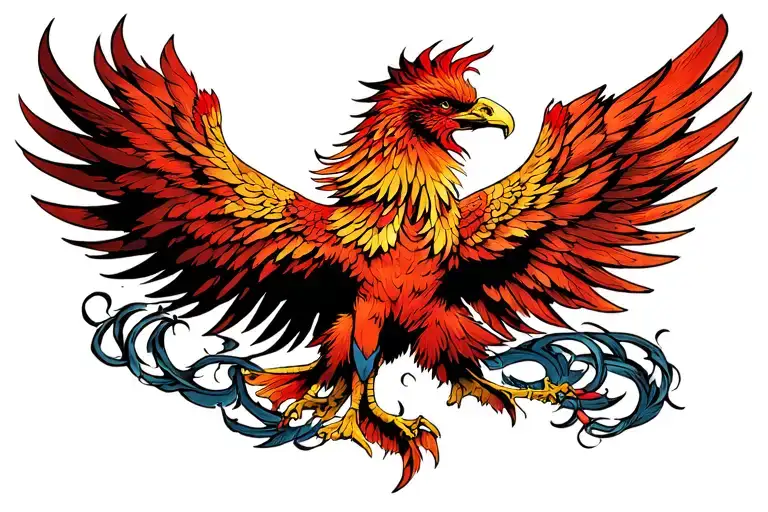 Traditional Style Phoenix Rising From Darkness Chest