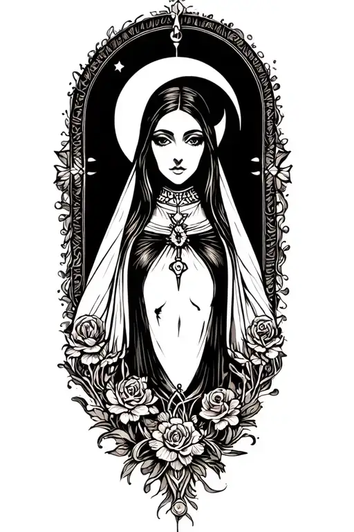 The High Priestess With Crescent Moon